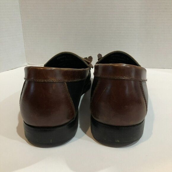 Duck Head Mens Size 9.5 M Black Brown All Leather Tassel Kiltie Loafers Shoes - Picture 7 of 11